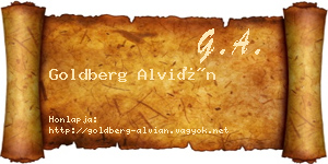 Goldberg Alvián névjegykártya